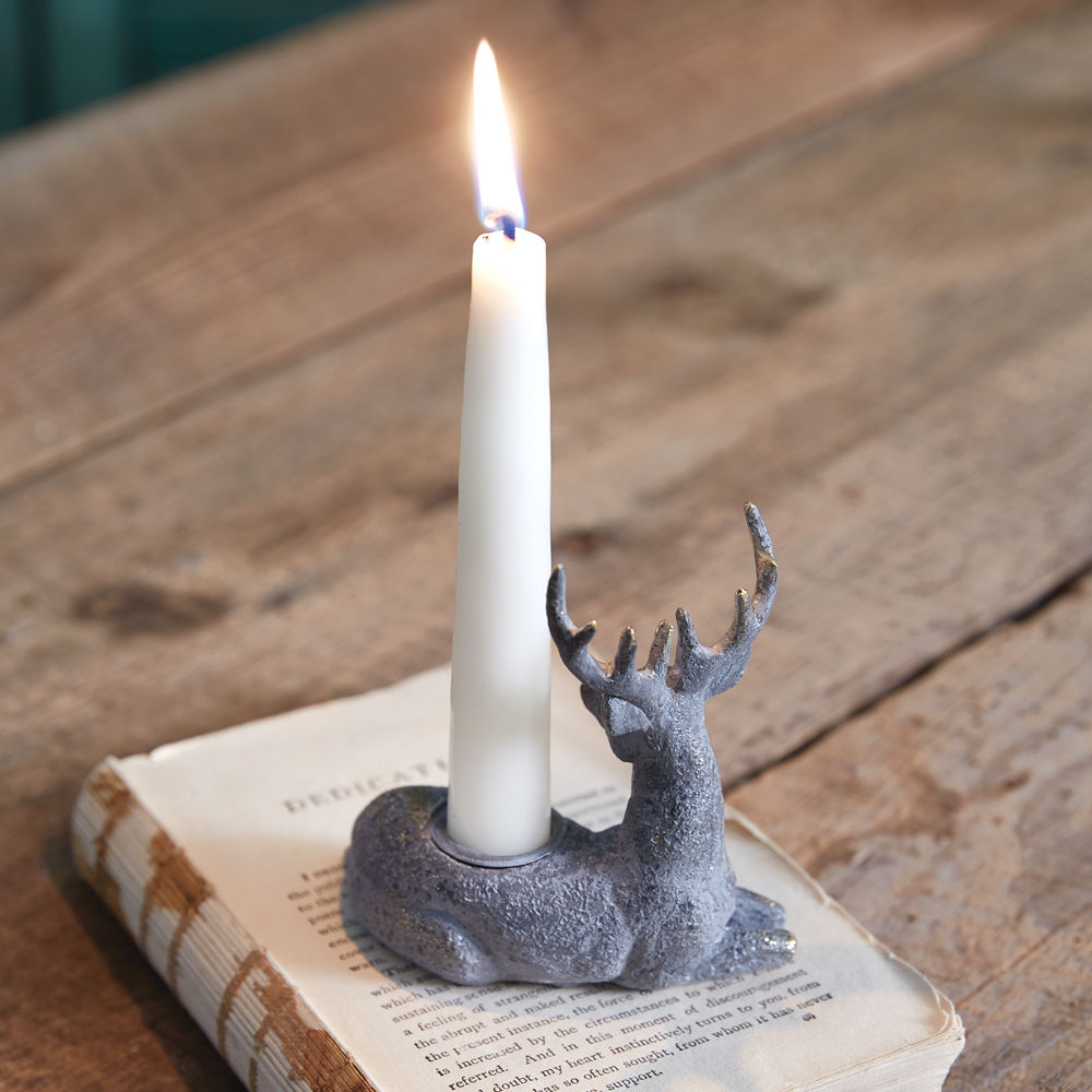 Kneeling Deer Taper Candle Holder CTW Home Collection