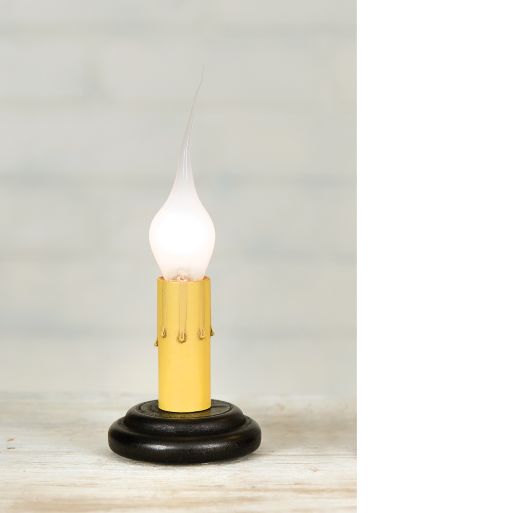 CANDLE LAMP w BULB CHARMING ELECT 2 " BLK 