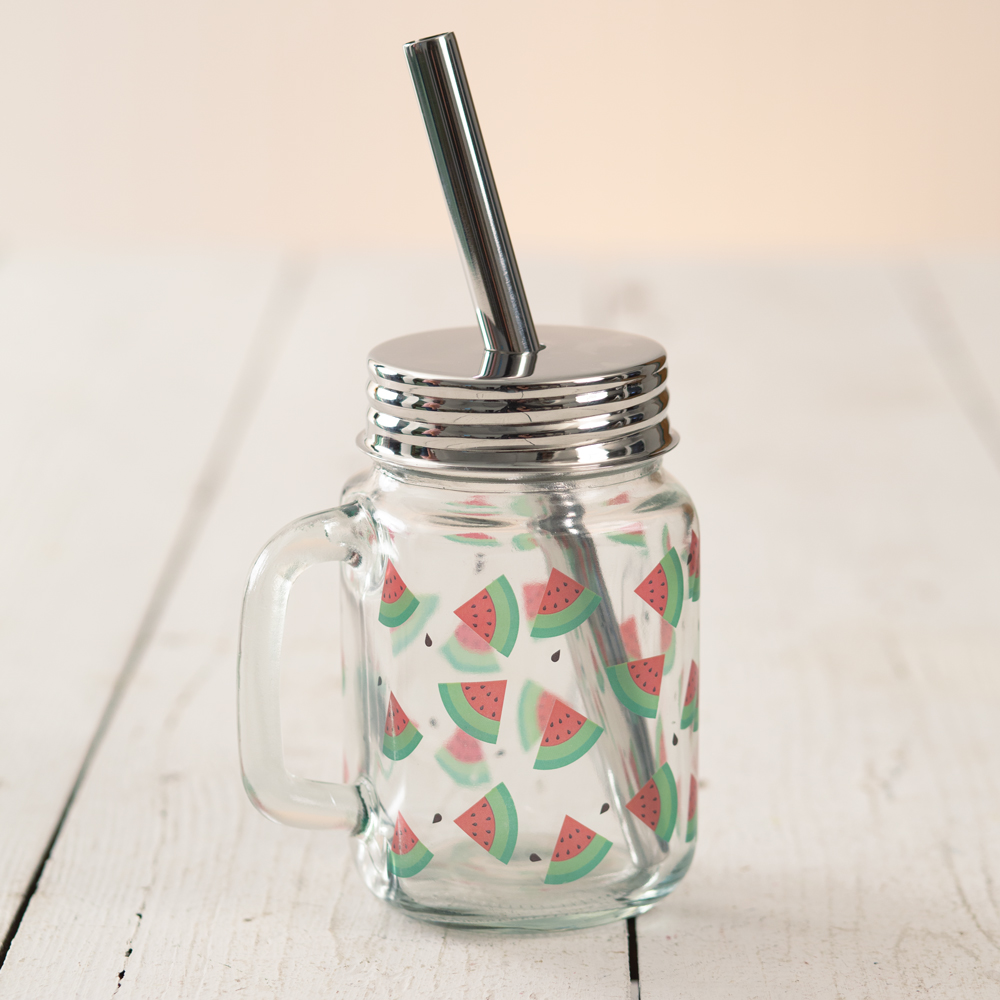 Watermelon Glass Mug with Straw CTW Home Collection