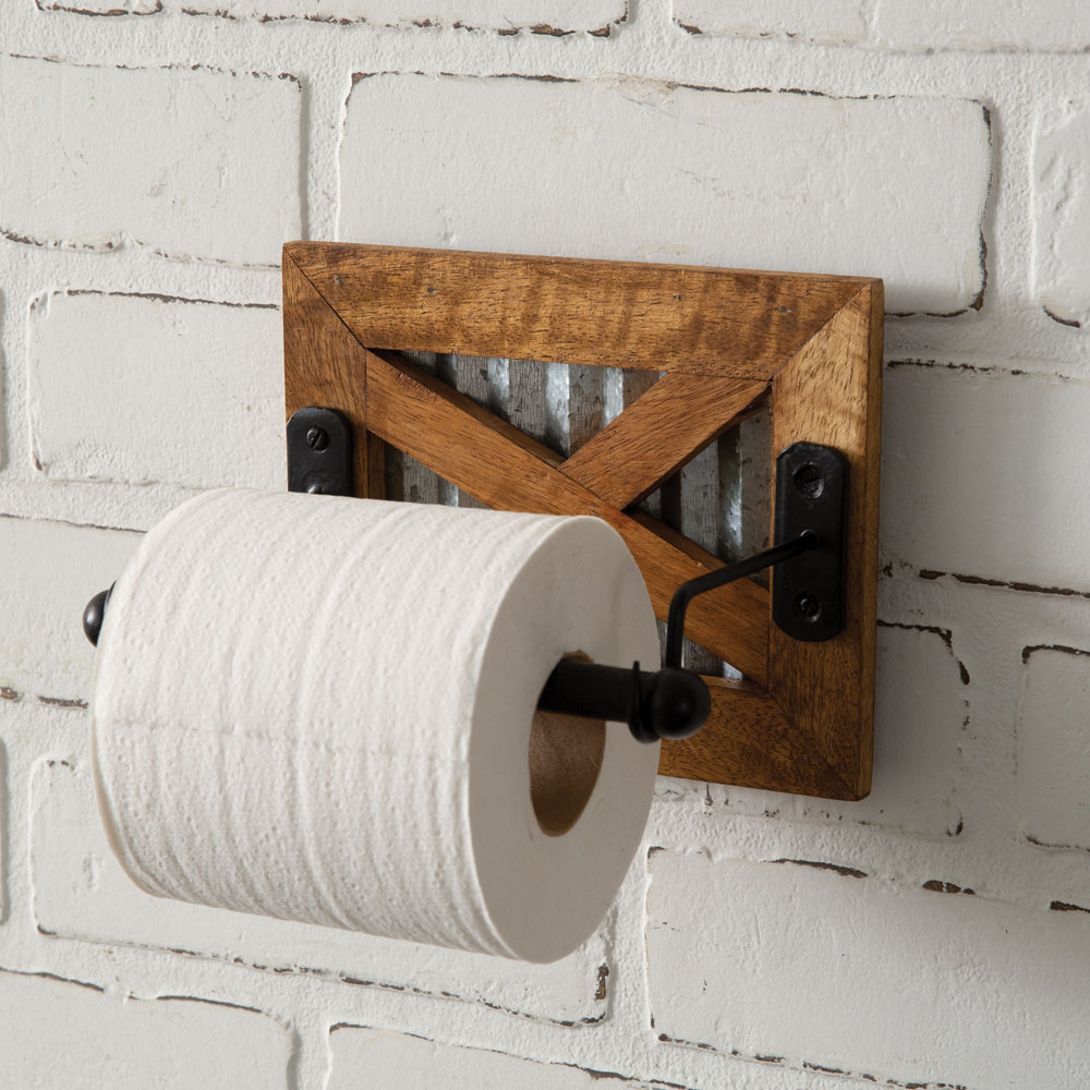 Farmhouse Toilet Paper Roll Holder Wood Toilet Paper Holder Mount