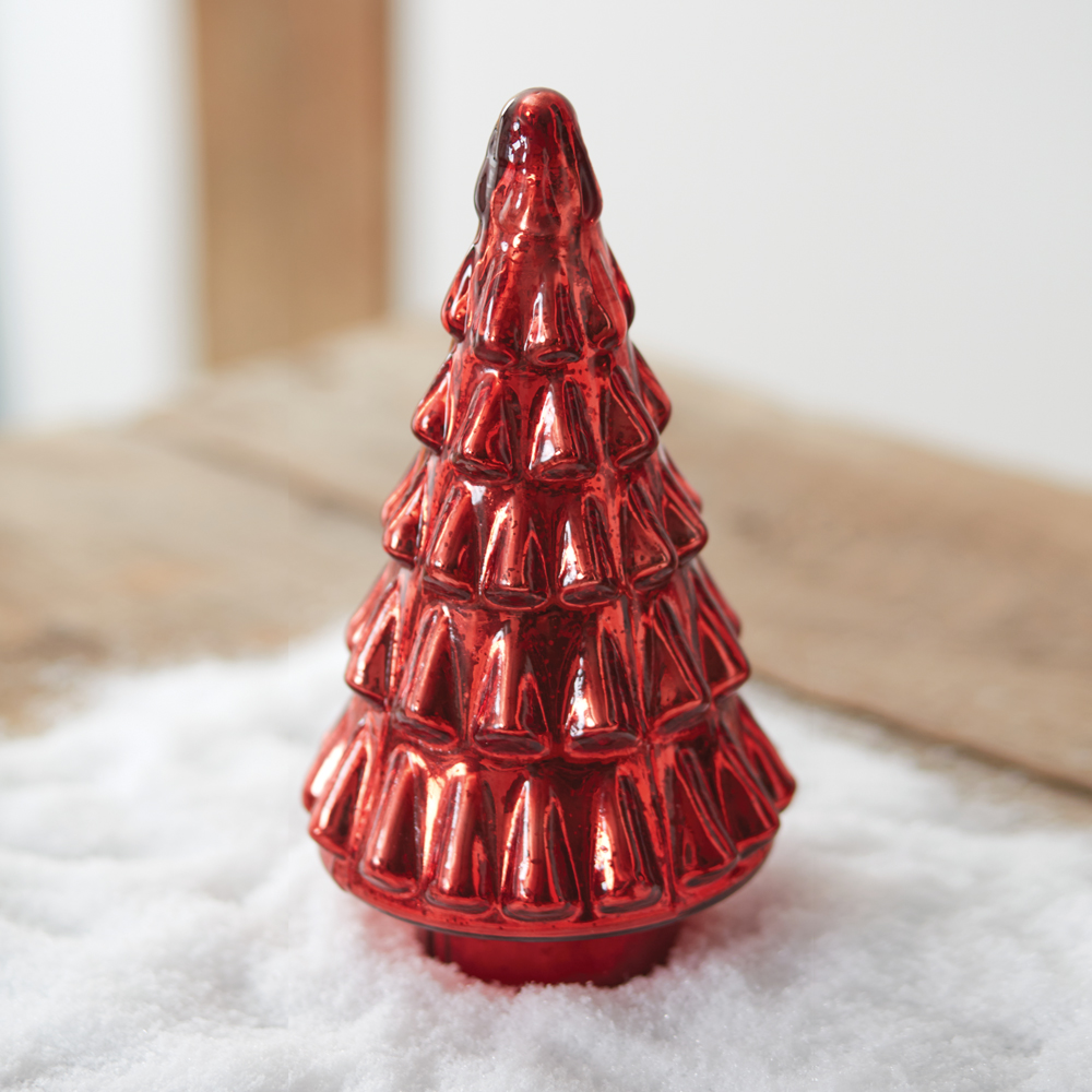 Medium Red Mercury Glass Christmas Tree | CTW Home Collection