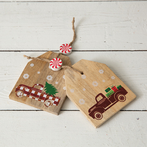 Wooden Christmas Gift Tag Set 12ct