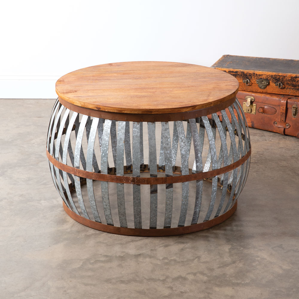 Wood and Barrel Coffee Table | CTW Home Collection