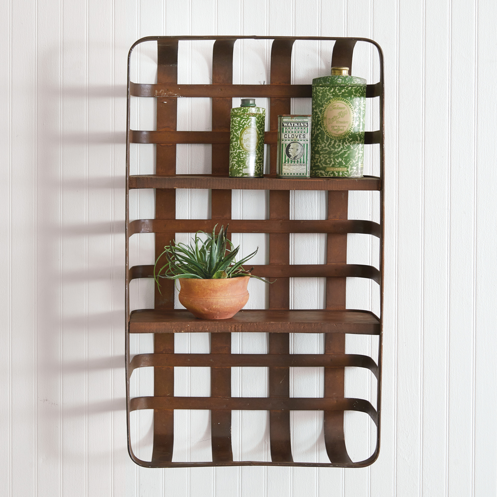 Rustic Farmhouse Three Pocket Metal Wall Organizer