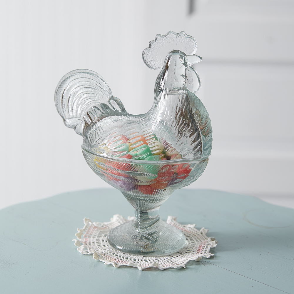 Glass Rooster Candy Dish CTW Home Collection