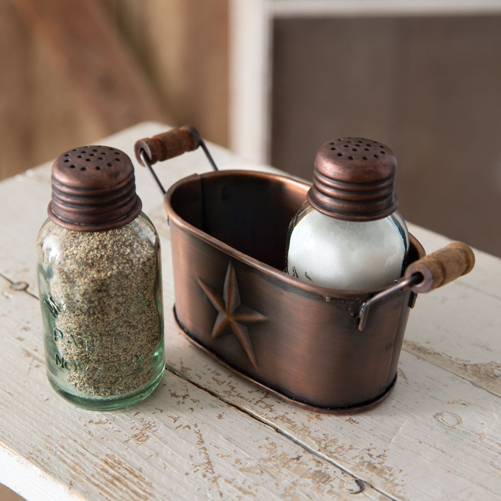 Western Star Salt and Pepper Caddy Copper CTW Home Collection