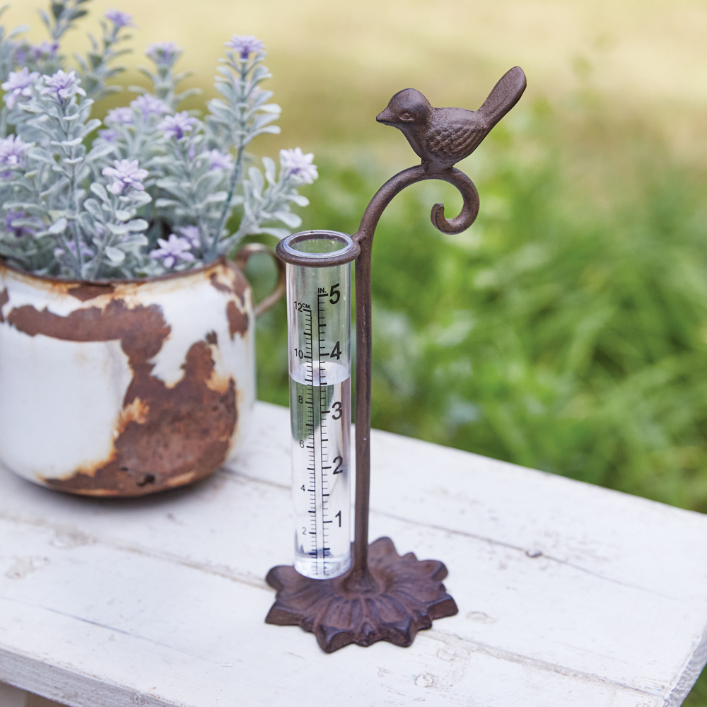 Wall thermometer bird in cast iron