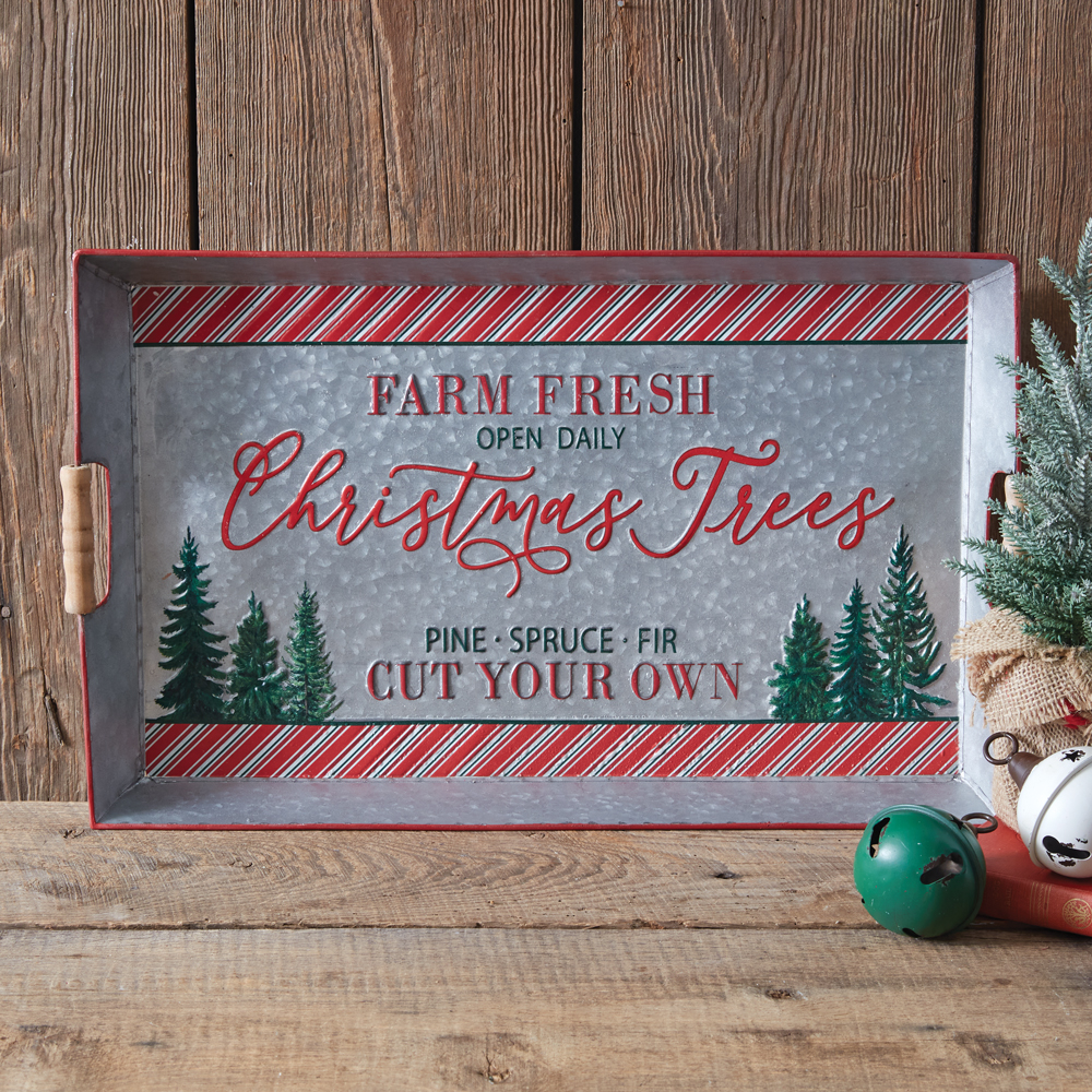 Farm Fresh Christmas Trees Square Snack Tray