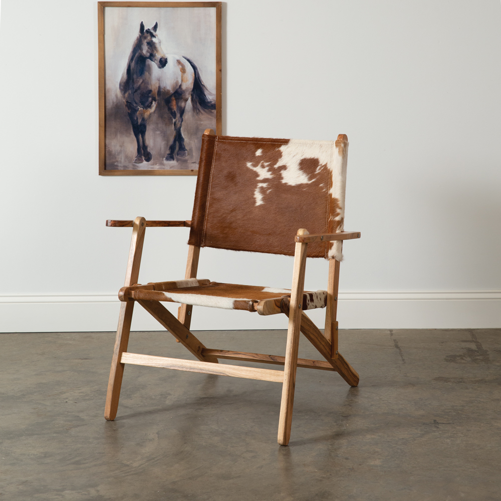 folding cowhide chair