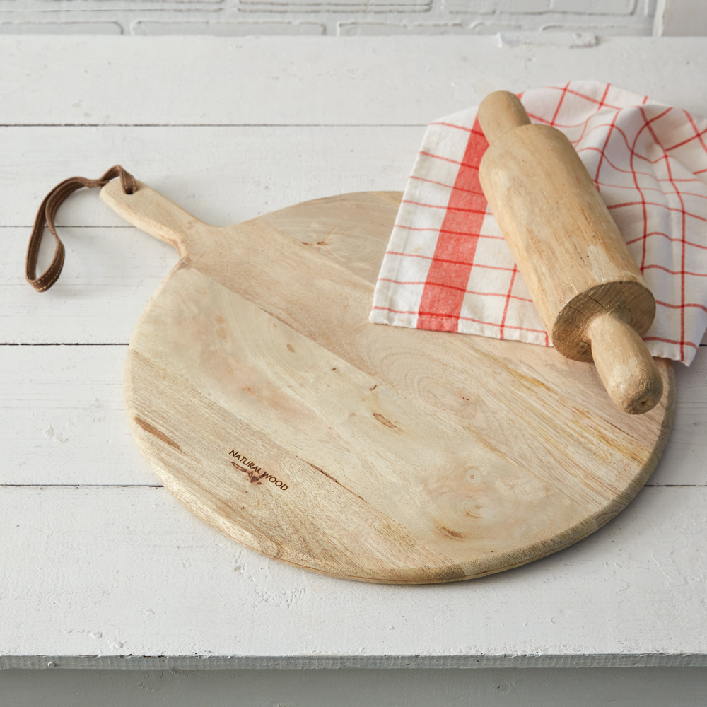 Large Cutting Board With Leather Strap Ctw Home Collection