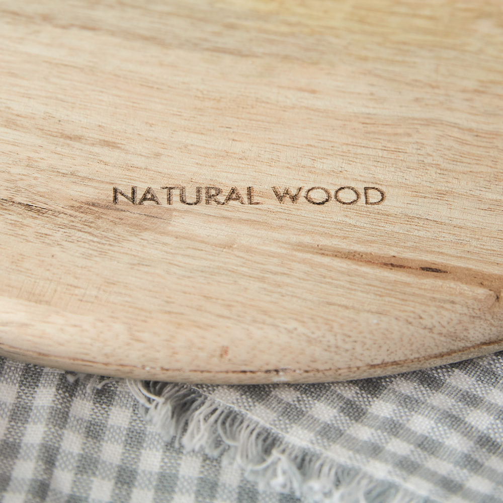 Large Natural Wood Cutting Board for Kitchen, Mango Shape Cutting