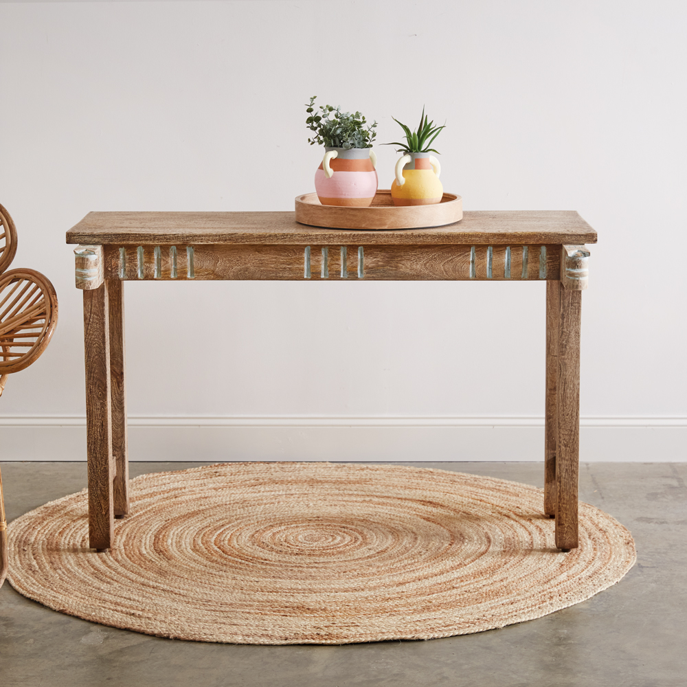 Carved Wood Entryway Table CTW Home Collection