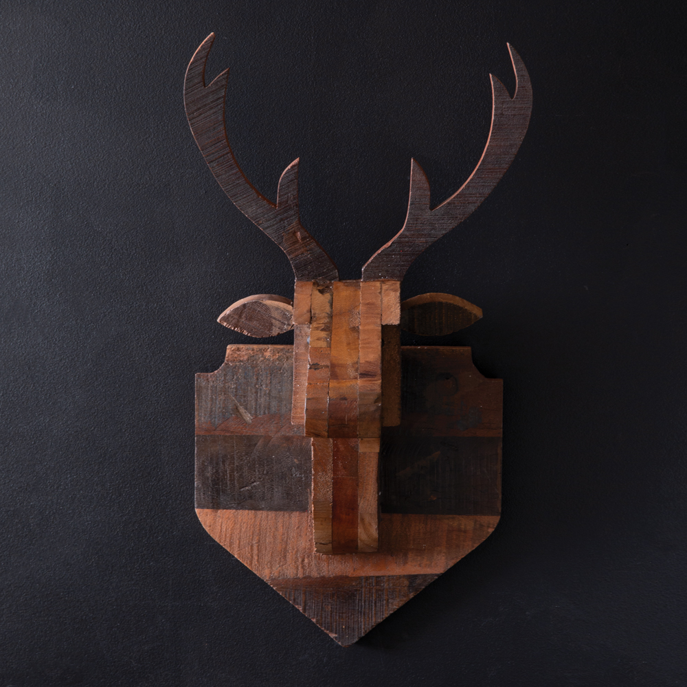 Wood Deer Head Mount CTW Home Collection