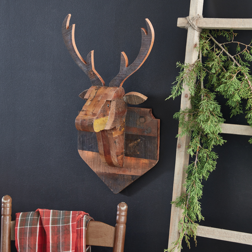 Wood Deer Head Mount CTW Home Collection