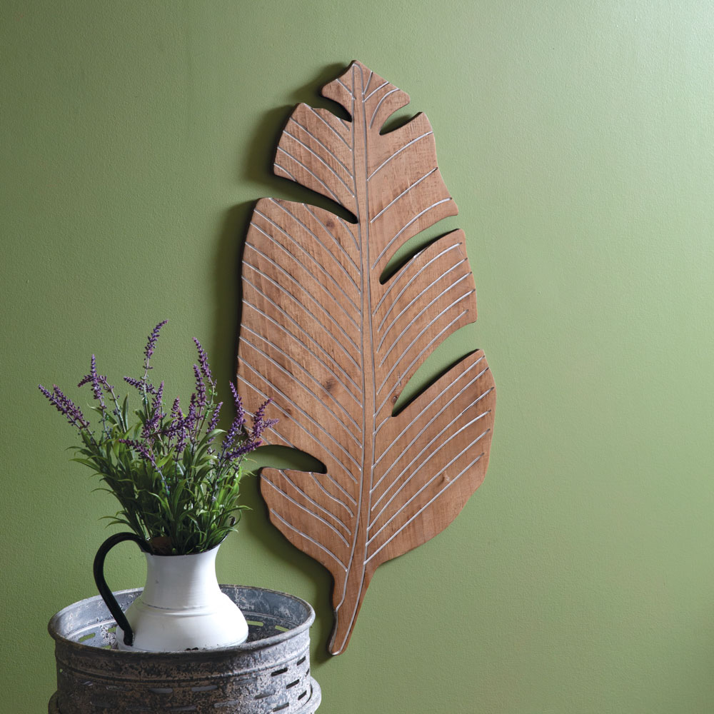 Banana Leaf Wood Wall Decor CTW Home Collection