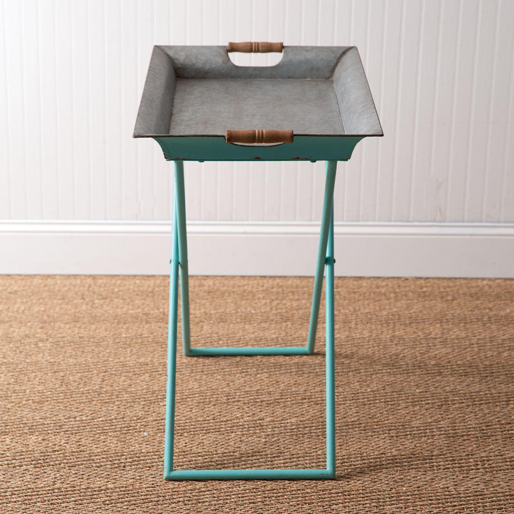 Antiqued Metal Folding Tray Table CTW Home Collection