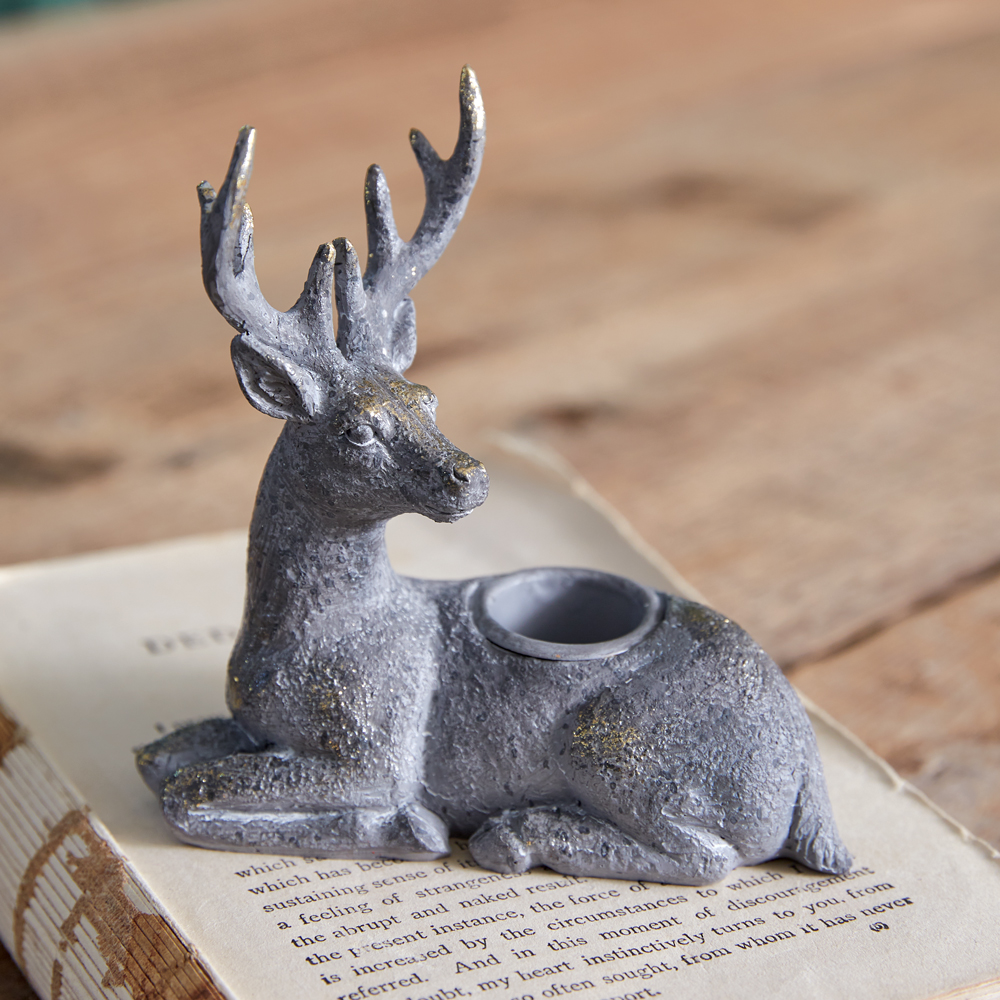 Kneeling Deer Taper Candle Holder CTW Home Collection