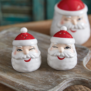 Winking Santa Salt & Pepper Shakers
