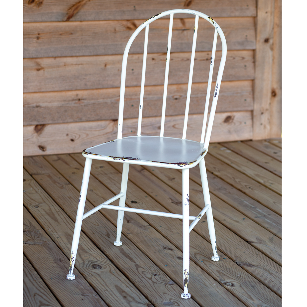 White Metal Indoor Chair CTW Home Collection