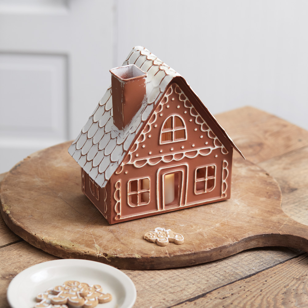 Gingerbread Cottage Metal Luminary CTW Home Collection