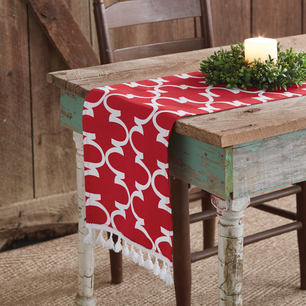 Patterned Red Table Runner CTW Home Collection