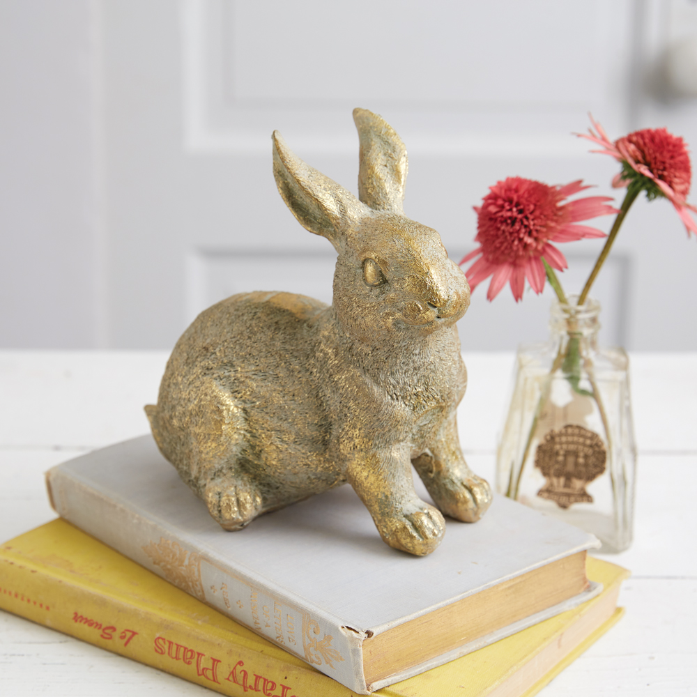 Gold Rabbit Statue CTW Home Collection