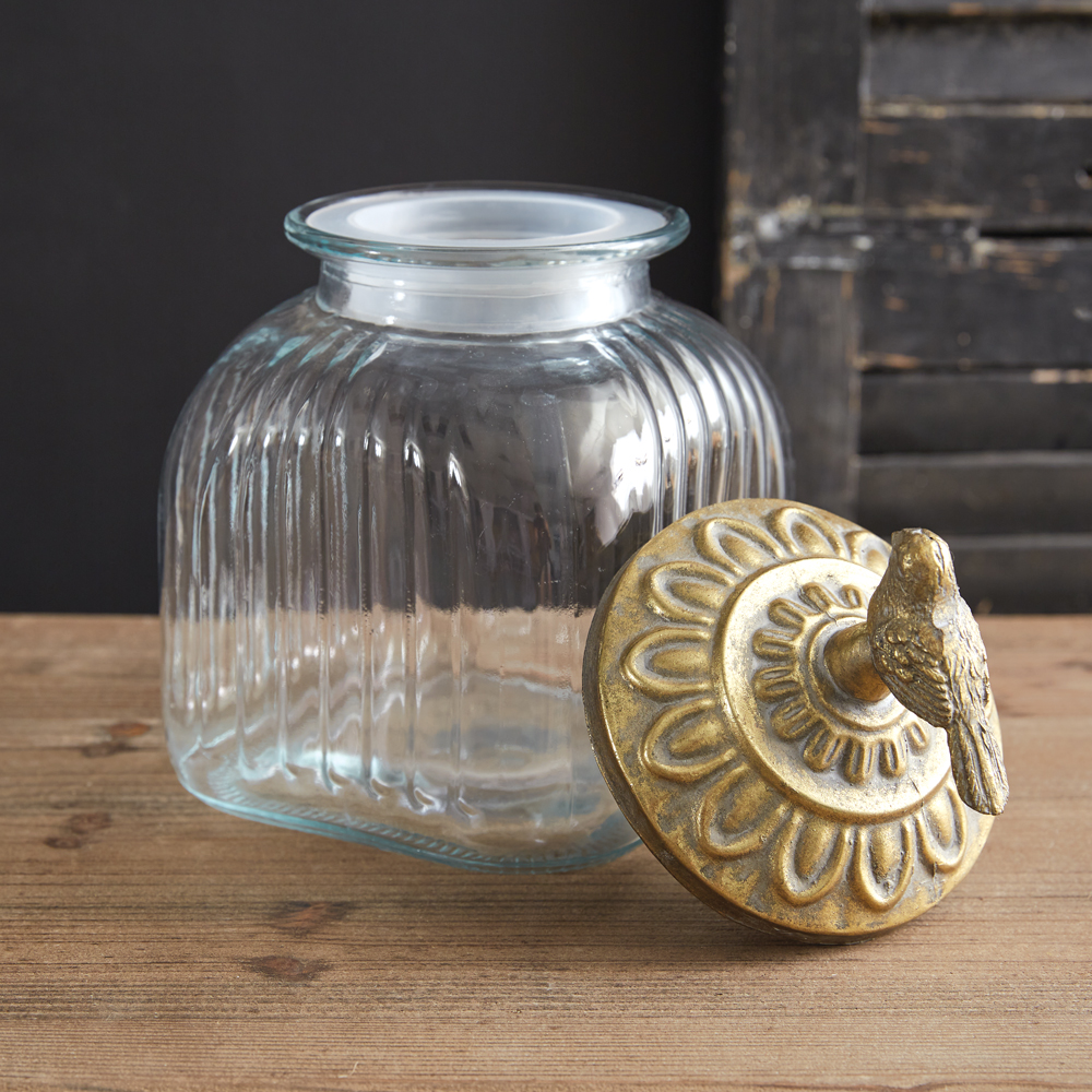 ctw Home 790155 Gold Bird Glass Canister