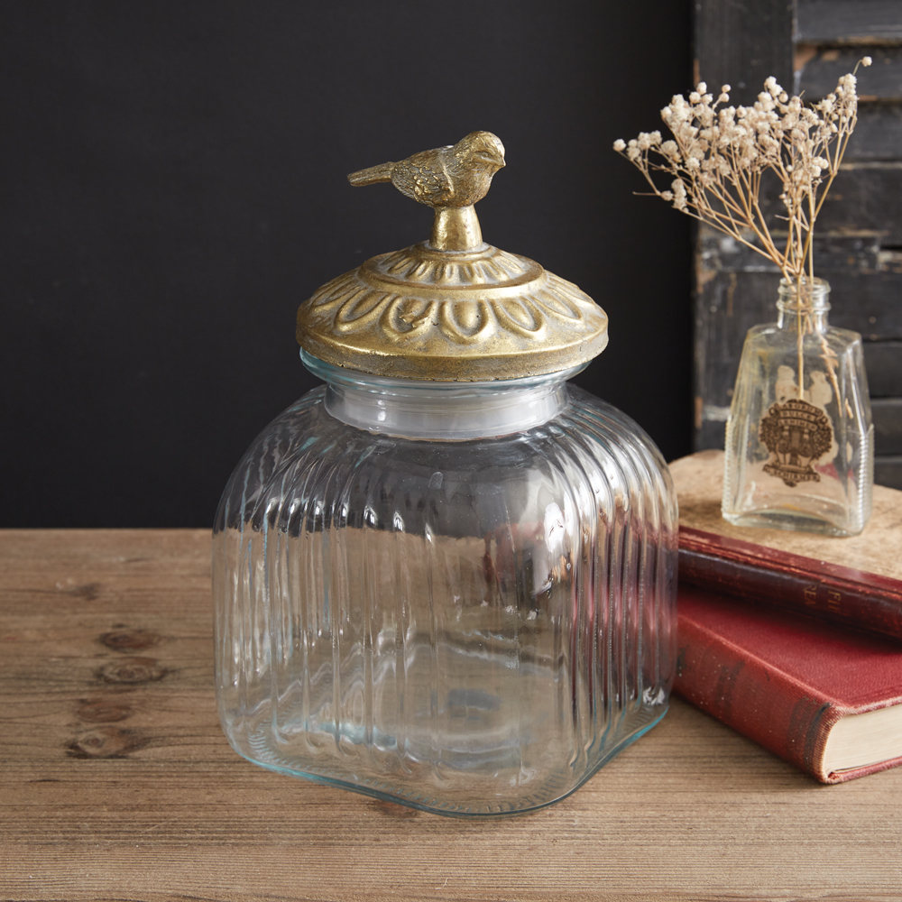 ctw Home 790155 Gold Bird Glass Canister