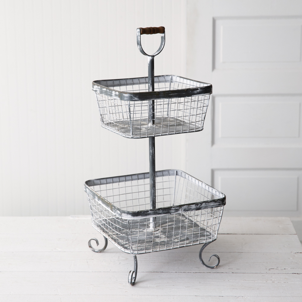 Two-Tier Wire Caddy with Tags