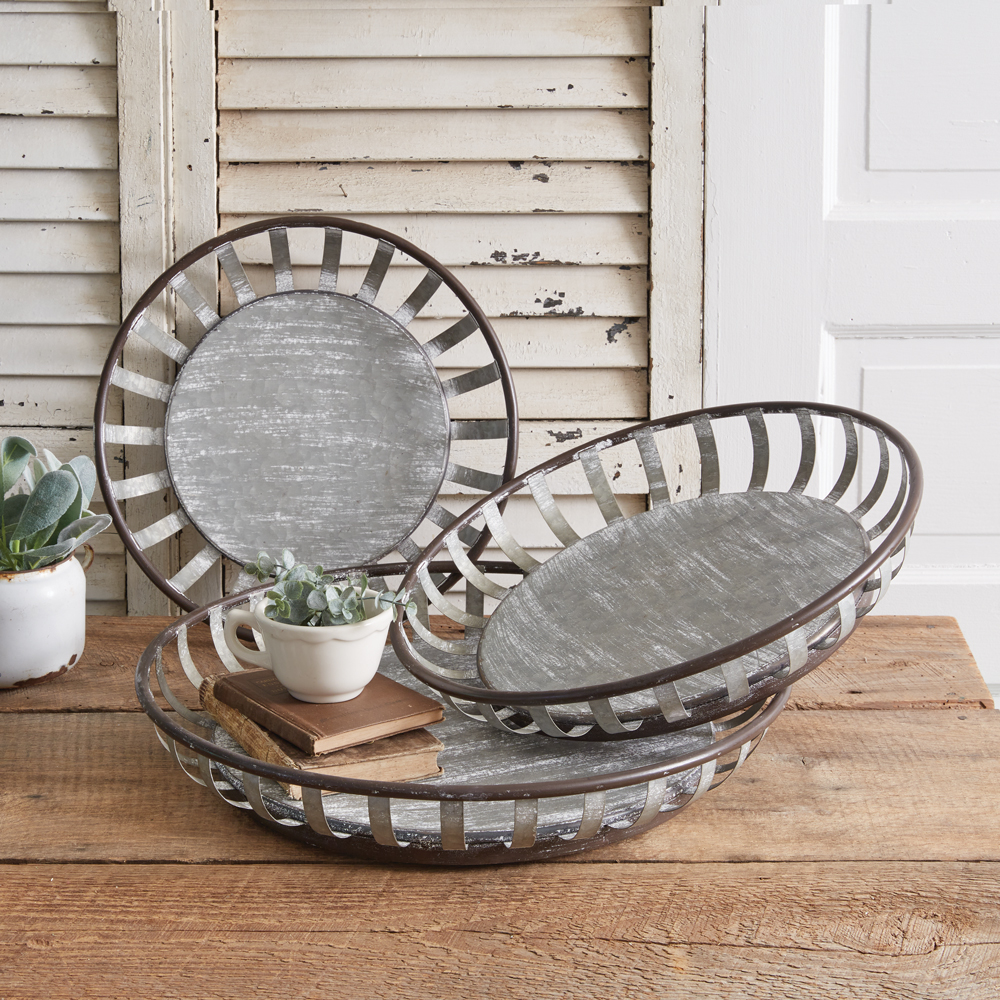 Set of Three Edison Basket Trays | CTW Home Collection