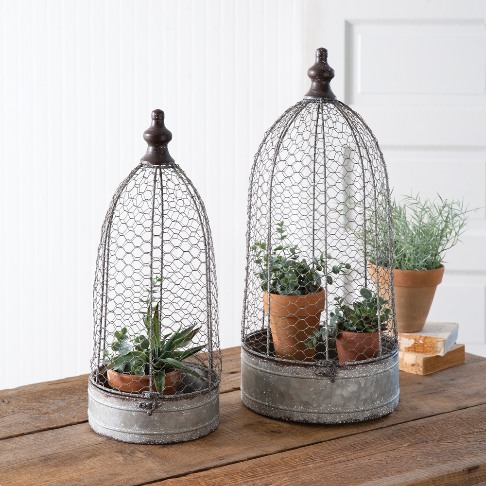 Set of Two Chicken Wire Cloches | CTW Home Collection